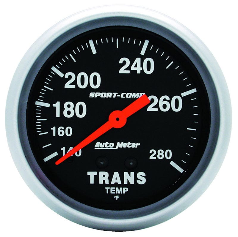 AUTOMETER 2-5/8", Full Sweep Mechanical, 140-280°F Auto Meter Sport-Comp Series Transmission Temperature Gauge AU3451 SR