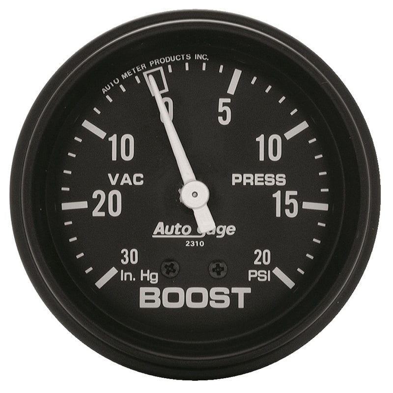 AUTOMETER 2-5/8", Full Sweep Mechanical, 30 In. Hg./20 psi Auto Meter Auto gage Series Boost/Vacuum Gauge AU2310 SR
