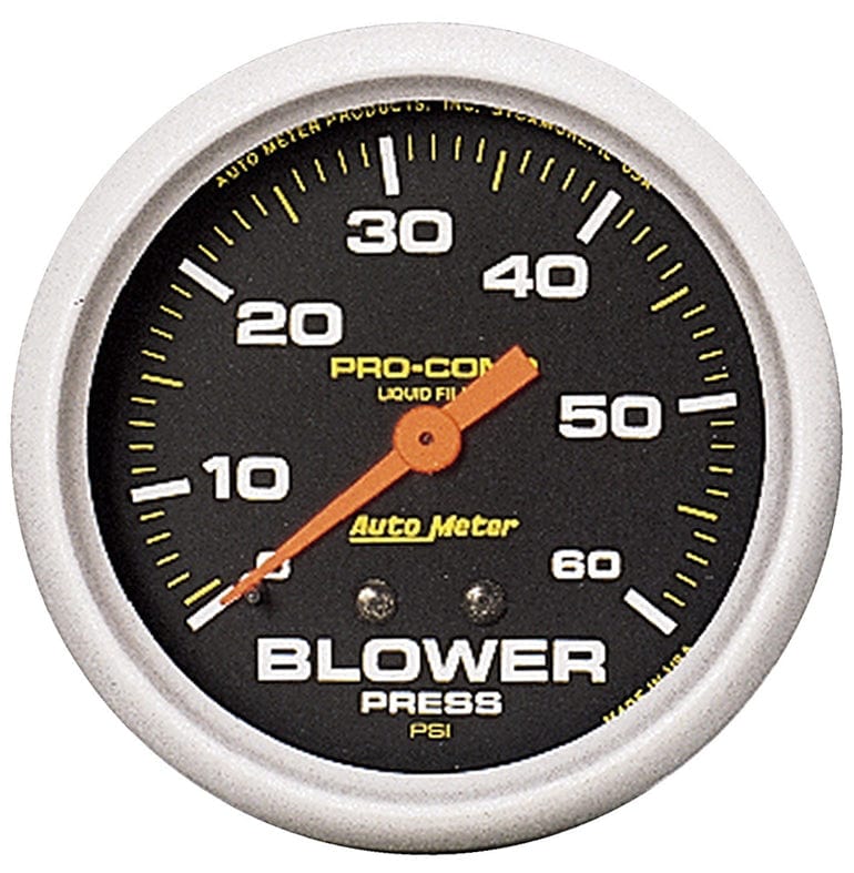 AUTOMETER 2-5/8", Liquid Filled Mechanical, 0-60 psi Auto Meter Pro-Comp Series Blower Pressure Gauge AU5402 SR