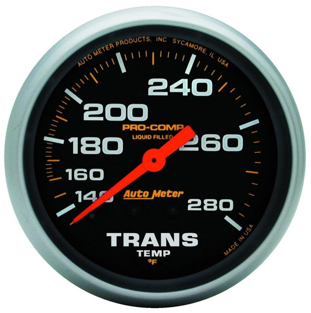 AUTOMETER 2-5/8", Liquid Filled Mechanical, 140-280°F Auto Meter Pro-Comp Series Transmission Temperature Gauge AU5451 SR