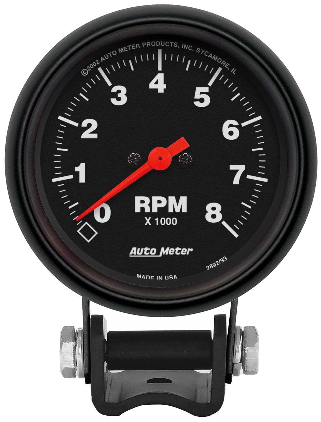 AUTOMETER 2-5/8", Pedestal Mount, 0-8,000 rpm Auto Meter Z-Series Mini Tachometer AU2892 SR