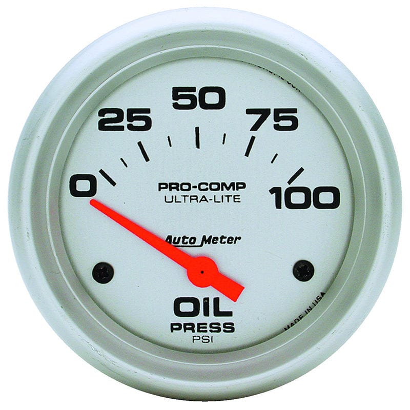 AUTOMETER 2-5/8", Short Sweep Electric, 0-100 psi Auto Meter Ultra-Lite Series Oil Pressure Gauge AU4427 SR