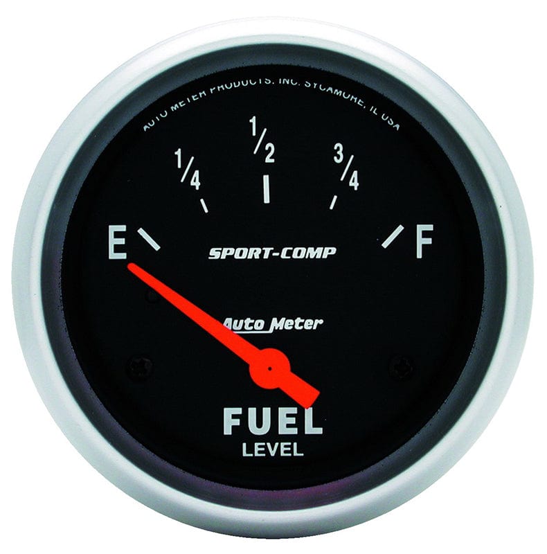 AUTOMETER 2-5/8", Short Sweep Electric, 0 ohms Empty/30 ohms Full Auto Meter Sport-Comp Series Fuel Level Gauge AU3517 SR