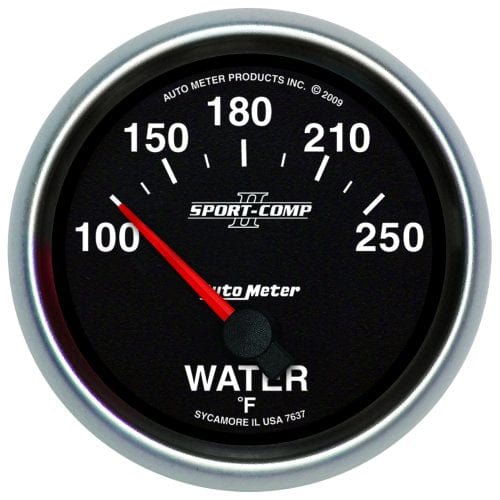 AUTOMETER 2-5/8", Short Sweep Electric, 100-250°F Auto Meter Sport-Comp II Water Temperature Gauge AU7637 SR