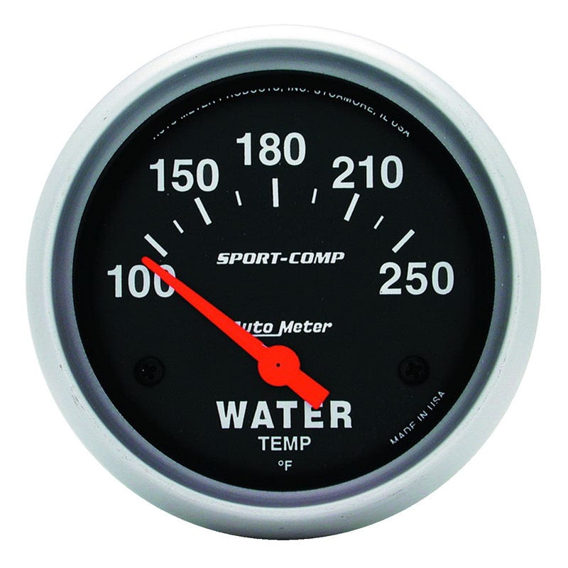 AUTOMETER 2-5/8", Short Sweep Electric, 100-250°F Auto Meter Sport-Comp Series Water Temperature Gauge AU3531 SR