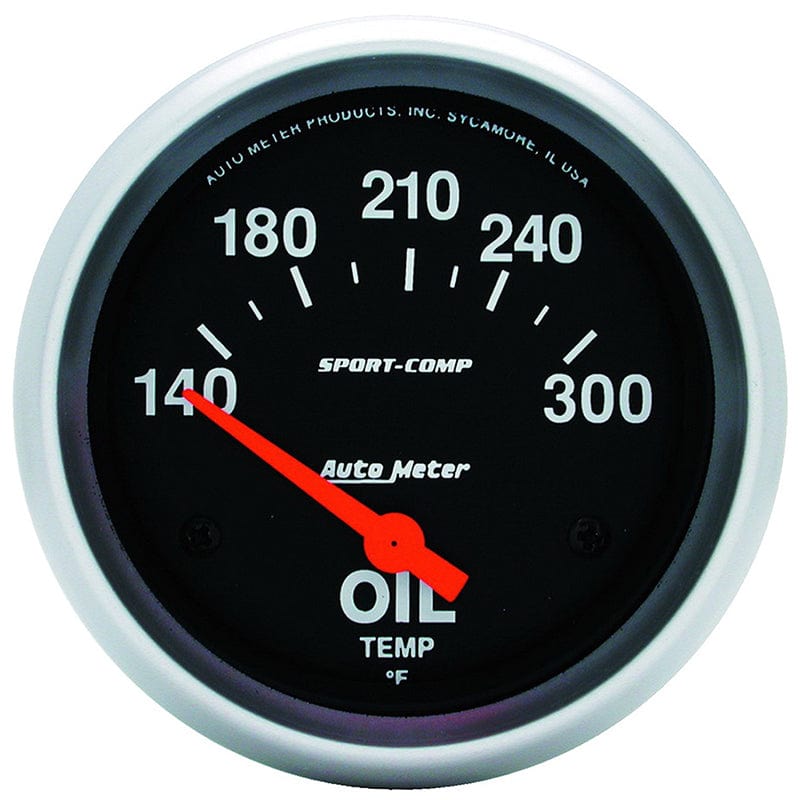 AUTOMETER 2-5/8", Short Sweep Electric, 140-300°F Auto Meter Sport-Comp Series Oil Temperature Gauge AU3543 SR