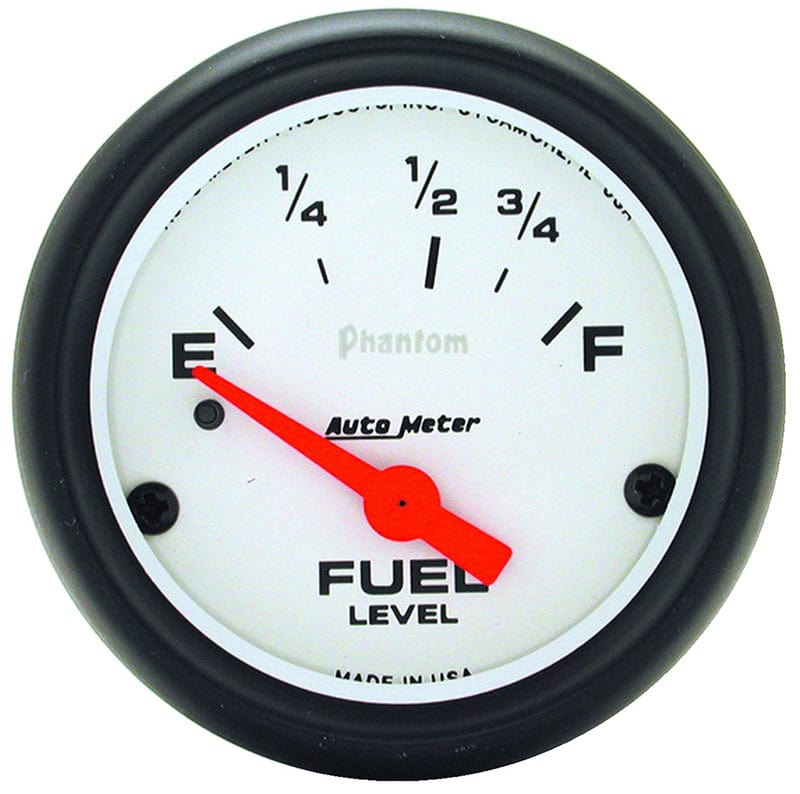 AUTOMETER 2-5/8", Short Sweep Electric, GM, 0 ohms Empty/90 ohms Full Auto Meter Phantom Series Fuel Level Gauge AU5814 SR
