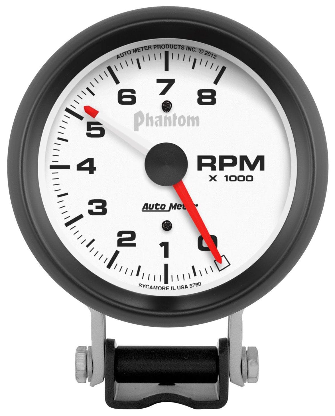AUTOMETER 3-3/4", Pedestal Mount, Adjustable Red Line Indicator, 0-8,000 rpm Auto Meter Phantom Series Tachometer AU5780 SR