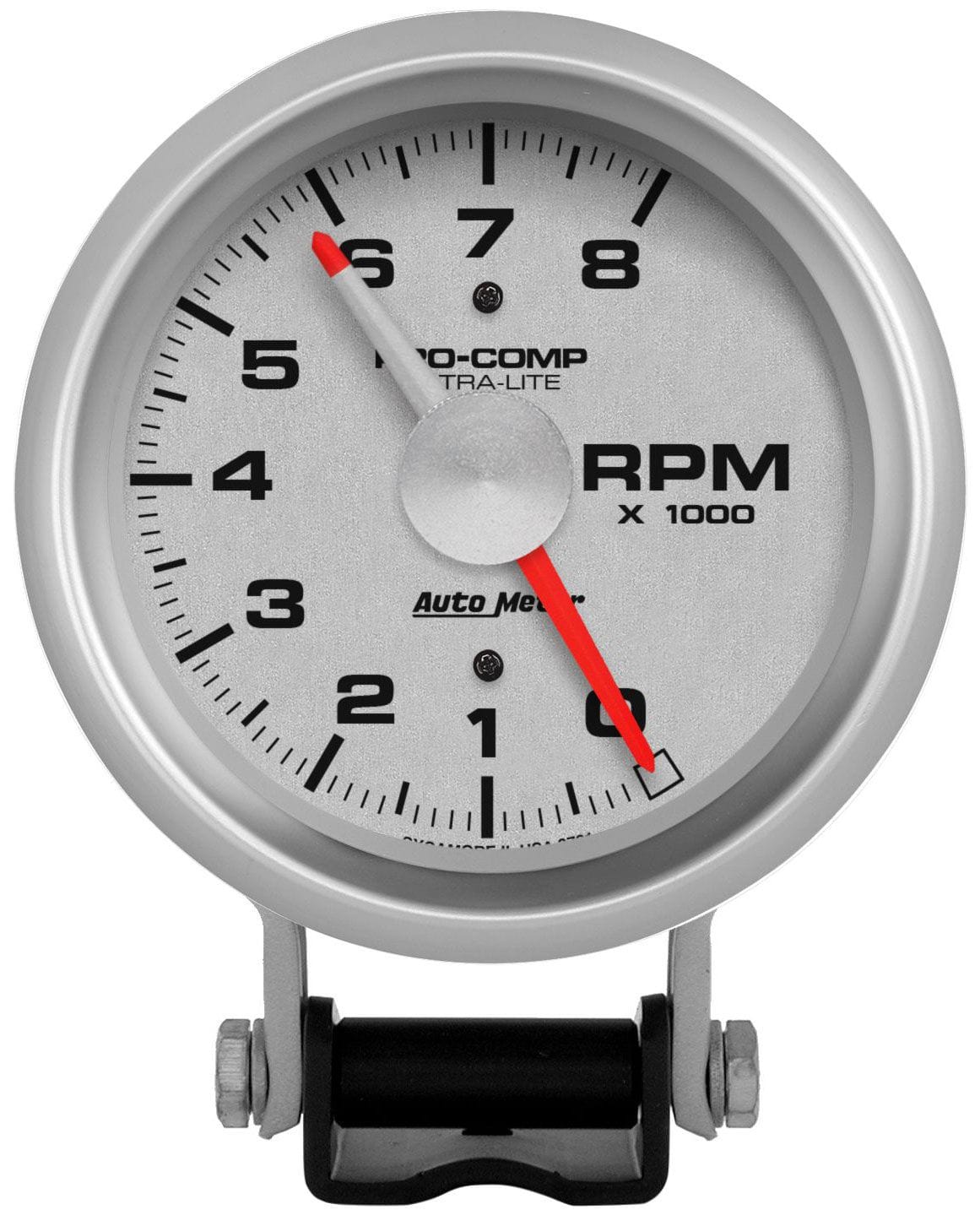 AUTOMETER 3-3/4", Pedestal Mount, Adjustable Redline Pointer, 0-8,000 rpm Auto Meter Pro-Comp Ultra-Lite Tachometer AU3781 SR