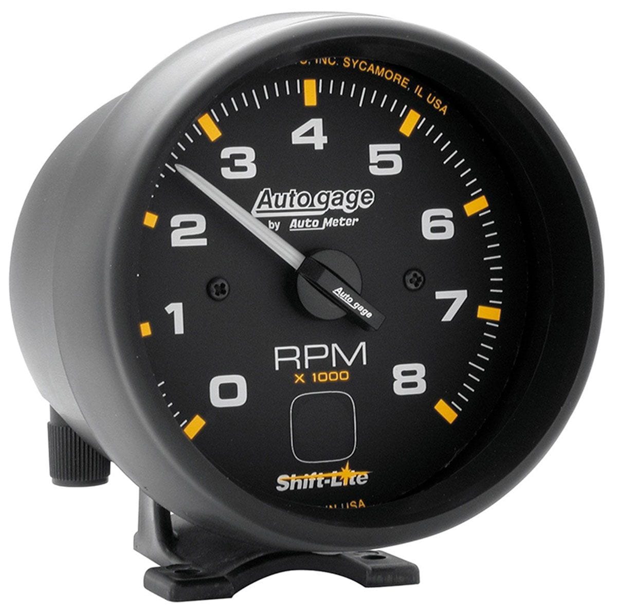 AUTOMETER 3-3/4", Pedestal Mount, Black Case and Bezel, Black Dial, 0-8,000 rpm Auto Meter Auto gage Shift-Lite Tachometer AU2302 SR
