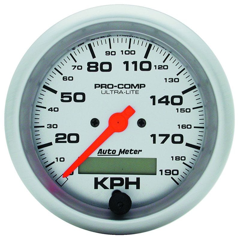 AUTOMETER 3-3/8", In-Dash, Electrical, Programmable, 0-190 km/h Auto Meter Ultra-Lite Series Speedometer AU4487-M SR