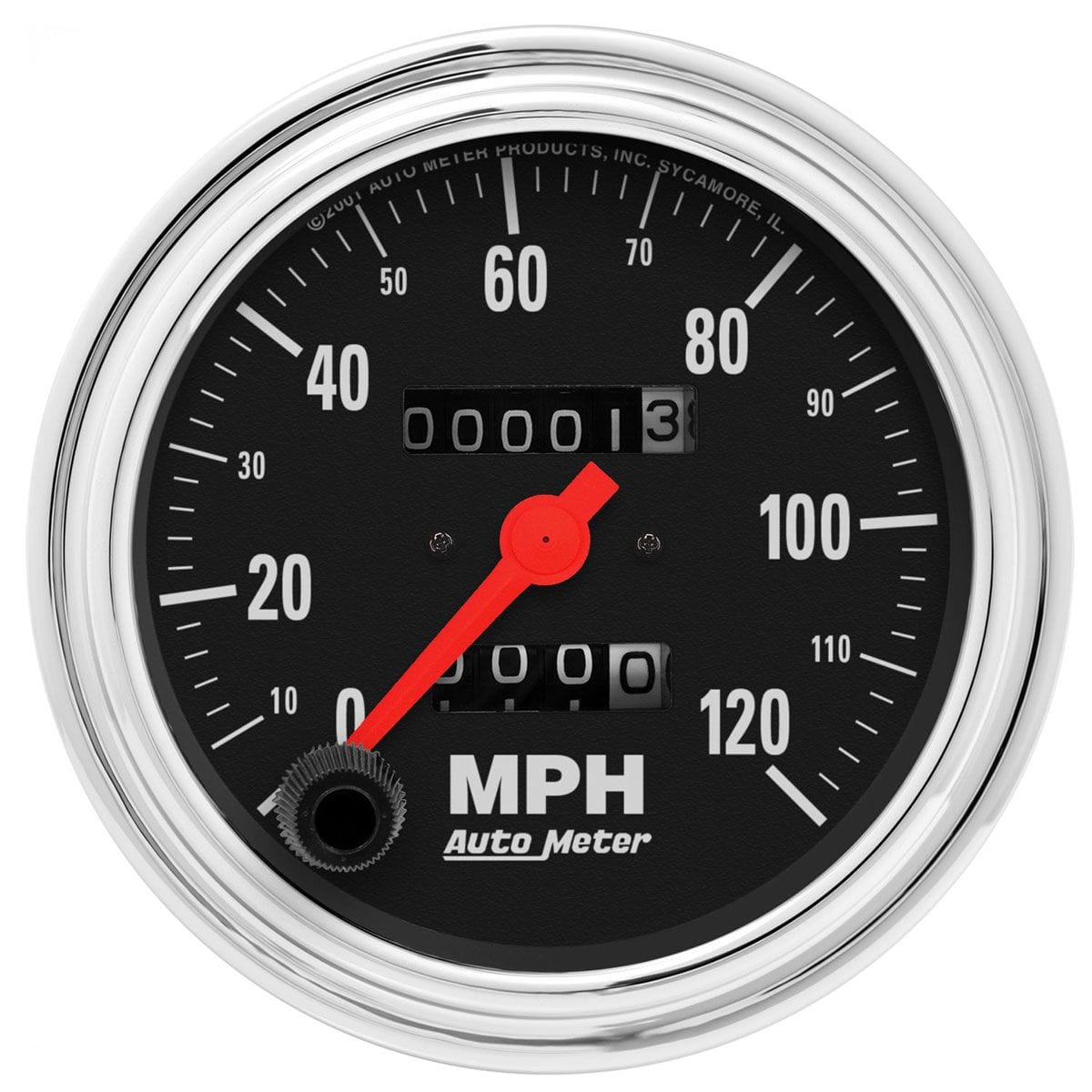 AUTOMETER 3-3/8", In-Dash, Mechanical, 0-120 mph Auto Meter Traditional Chrome Speedometer AU2492 SR