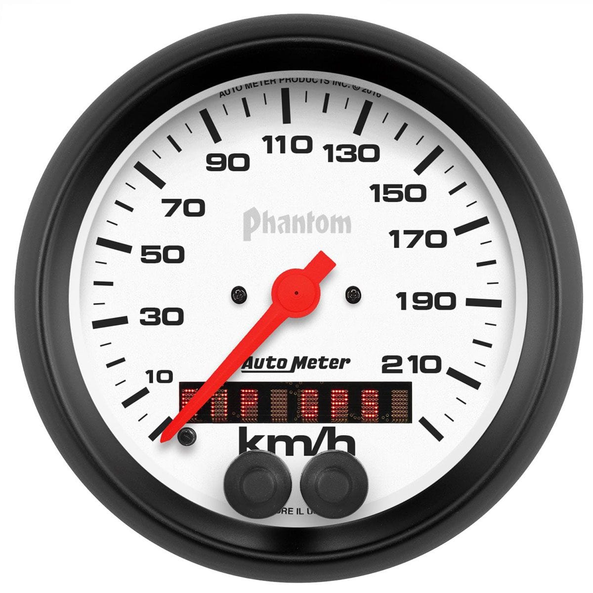 AUTOMETER 3-3/8", In-Dash, Metric, 0-225 kph Auto Meter Phantom Series GPS Speedometer AU5880-M SR