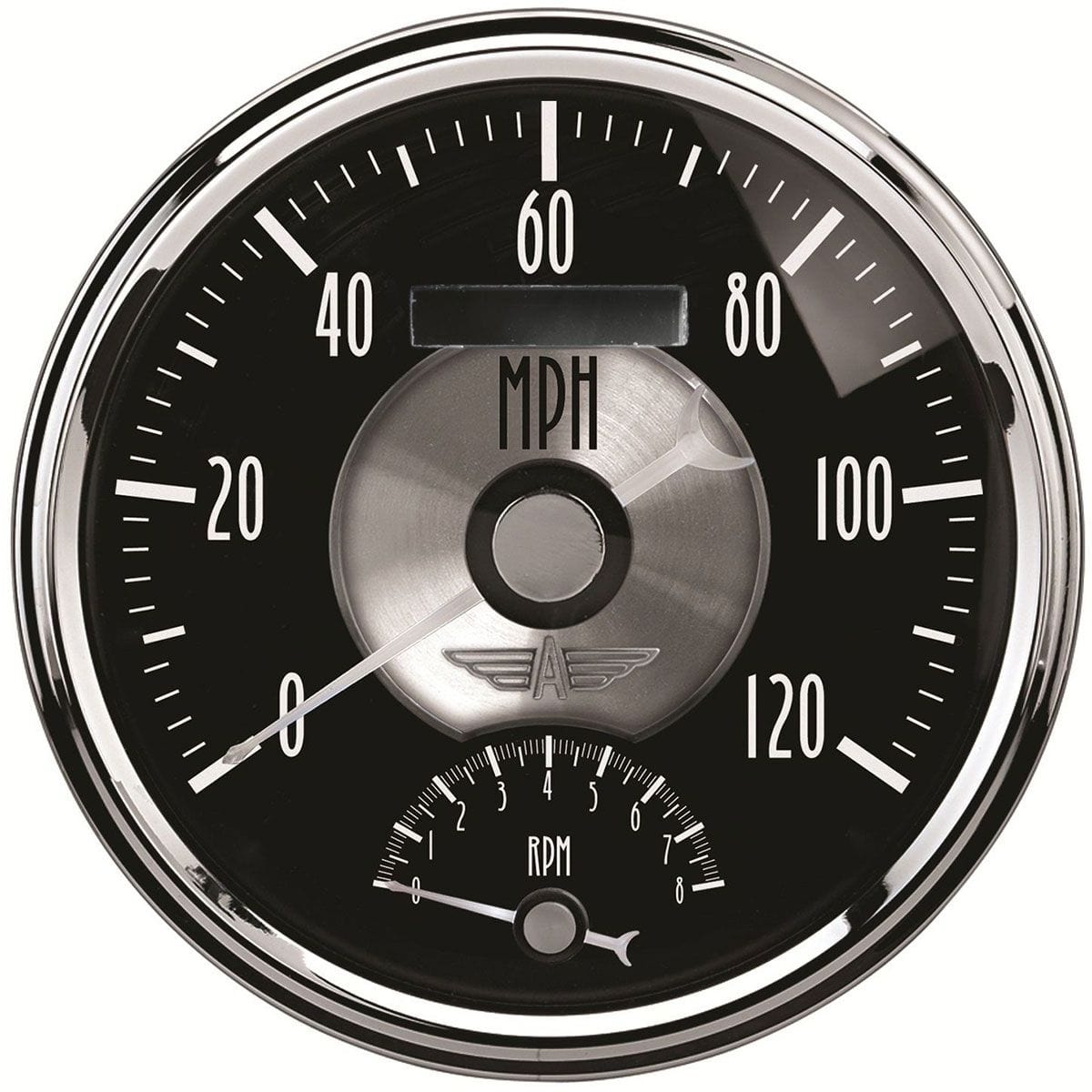 AUTOMETER 5", 0-120mph Programmable Speedo, 0-8000rpm Tacho, Electric Auto Meter Prestiege Series - Black Diamond Speedo & Tacho Combo AU2091 SR