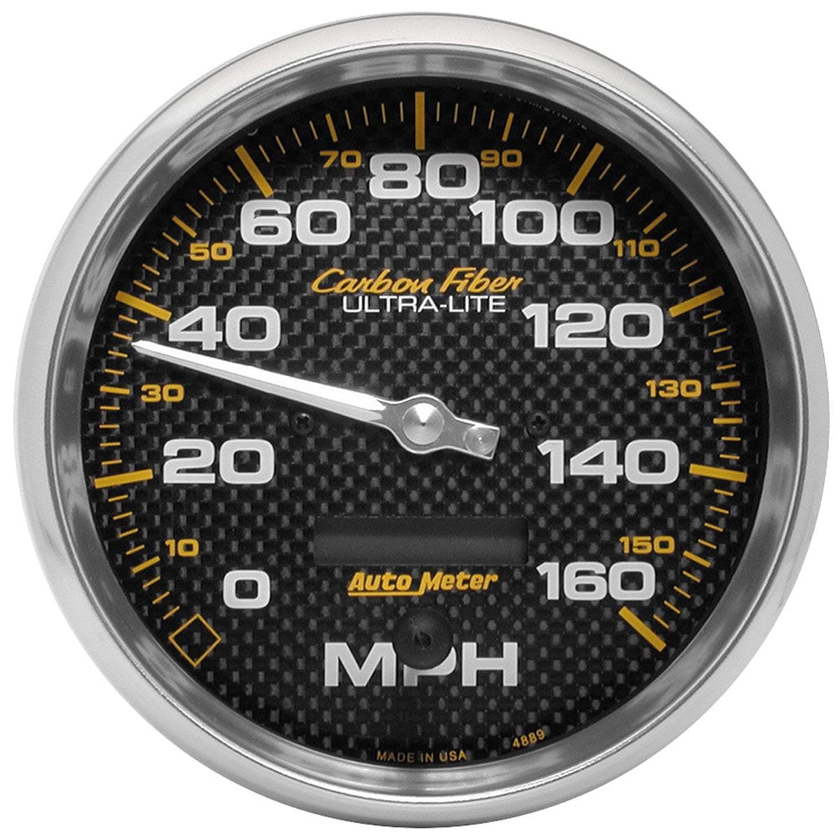 AUTOMETER 5", In-Dash, Electric, Programmable, 0-160 mph Auto Meter Carbon Fiber Series Speedometer AU4889 SR