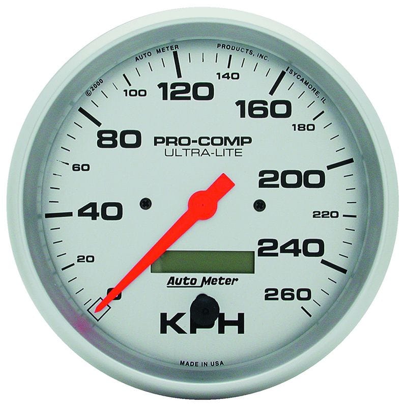 AUTOMETER 5", In-Dash, Electrical, Programmable, 0-260 km/h Auto Meter Ultra-Lite Series Speedometer AU4489-M SR