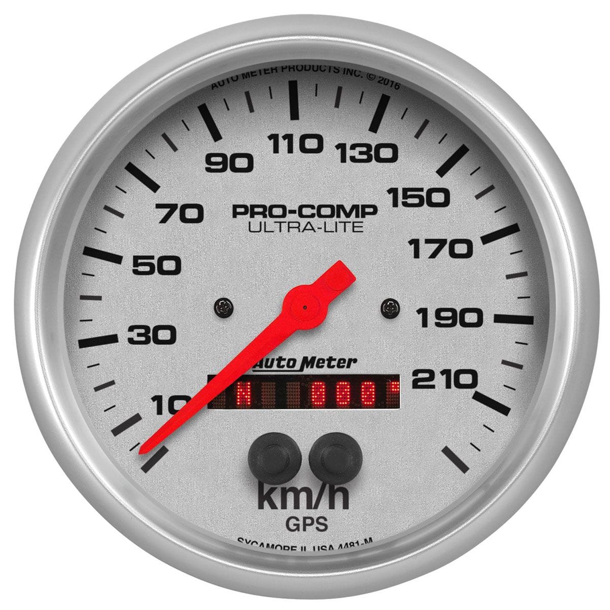 AUTOMETER 5", In-Dash, Metric, 0-225 kph Auto Meter Ultra-Lite GPS Speedometer AU4481-M SR