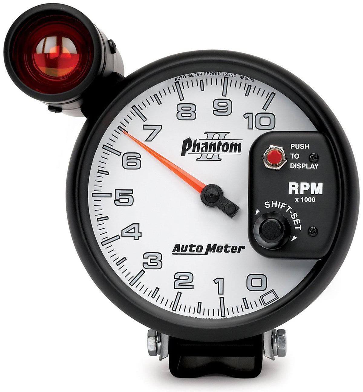 AUTOMETER 5", Pedestal Mount, 0-10,000 rpm Auto Meter Phantom II Series Shift-Lite Tachometer AU7599 SR