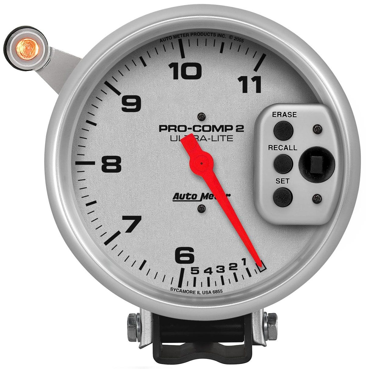 AUTOMETER 5", Pedestal Mount, Dual Range, Memory, 0-11,000 rpm Auto Meter Ultra-Lite Pro-Comp II Shift-Lite Tachometer AU6855 SR