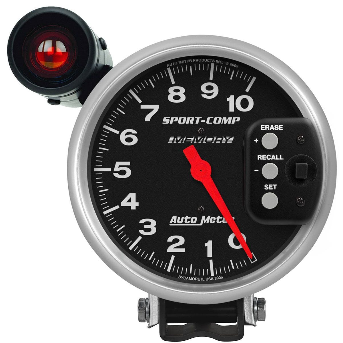 AUTOMETER 5", Pedestal Mount, External incandescent Shift-Lite Amber lens, 0-10 Auto Meter Sport-Comp Series Shift-Lite Memory Tachometer AU3906 SR