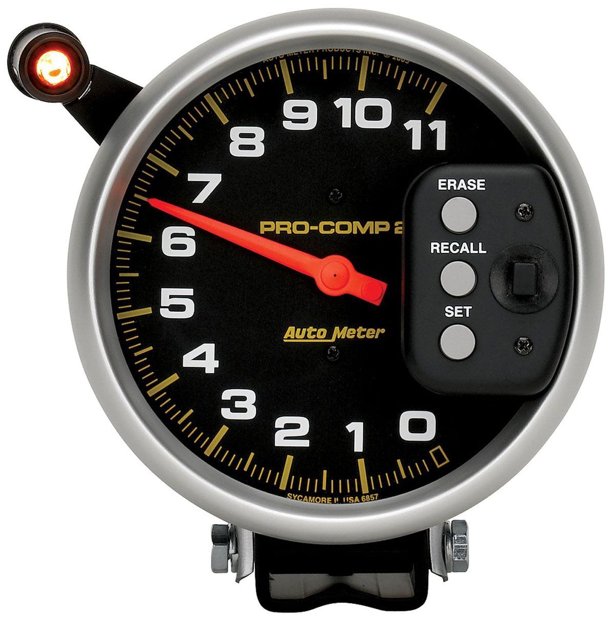 AUTOMETER 5", Pedestal Mount, Single Range, Peak RPM Memory, 0-11,000 rpm Auto Meter Pro-Comp Series II Tachometer AU6857 SR