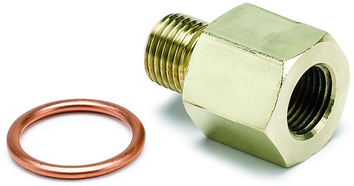AUTOMETER Brass female 1/8" NPT fitting to M10x1 male thread. Auto Meter Oil Pressure Metric Adapter AU2265 SR