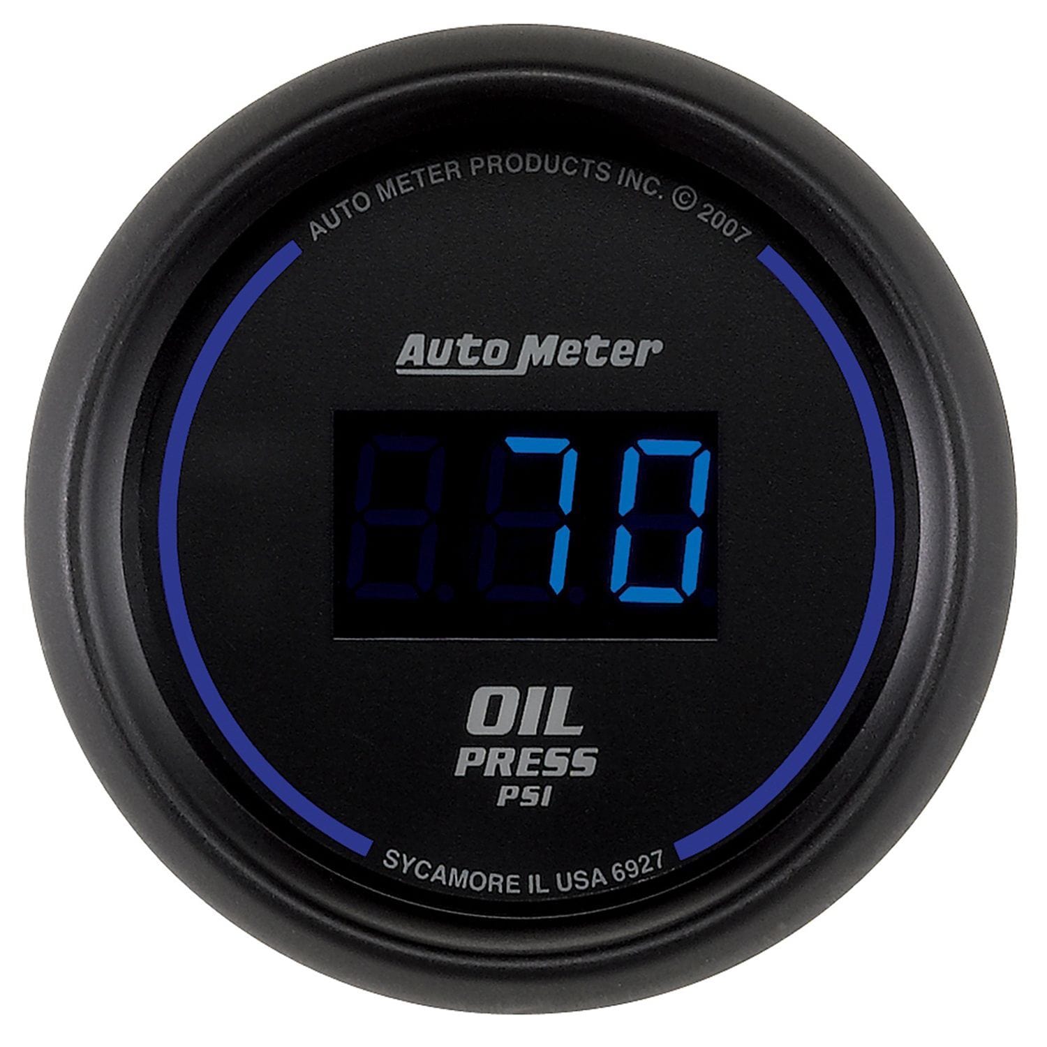 AUTOMETER Digital, In-dash, 2-1/16", 0-100 psi Auto Meter Cobalt Digital Series Oil Pressure Gauge AU6927 SR