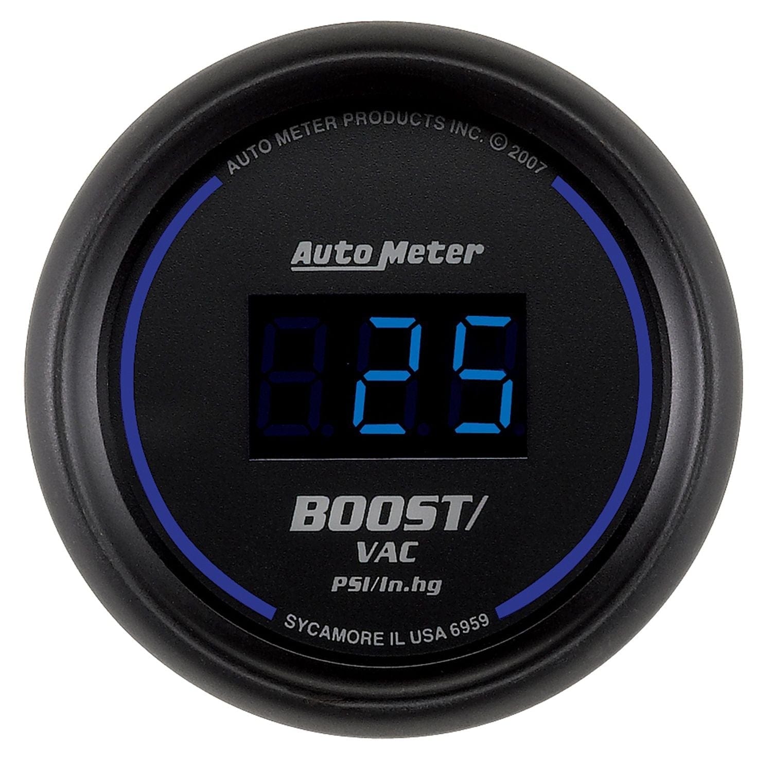 AUTOMETER Digital, In-dash, 2-1/16", 30 In Hg.-Vac./30 psi Auto Meter Cobalt Digital Series Boost/Vacuum Gauge AU6959 SR