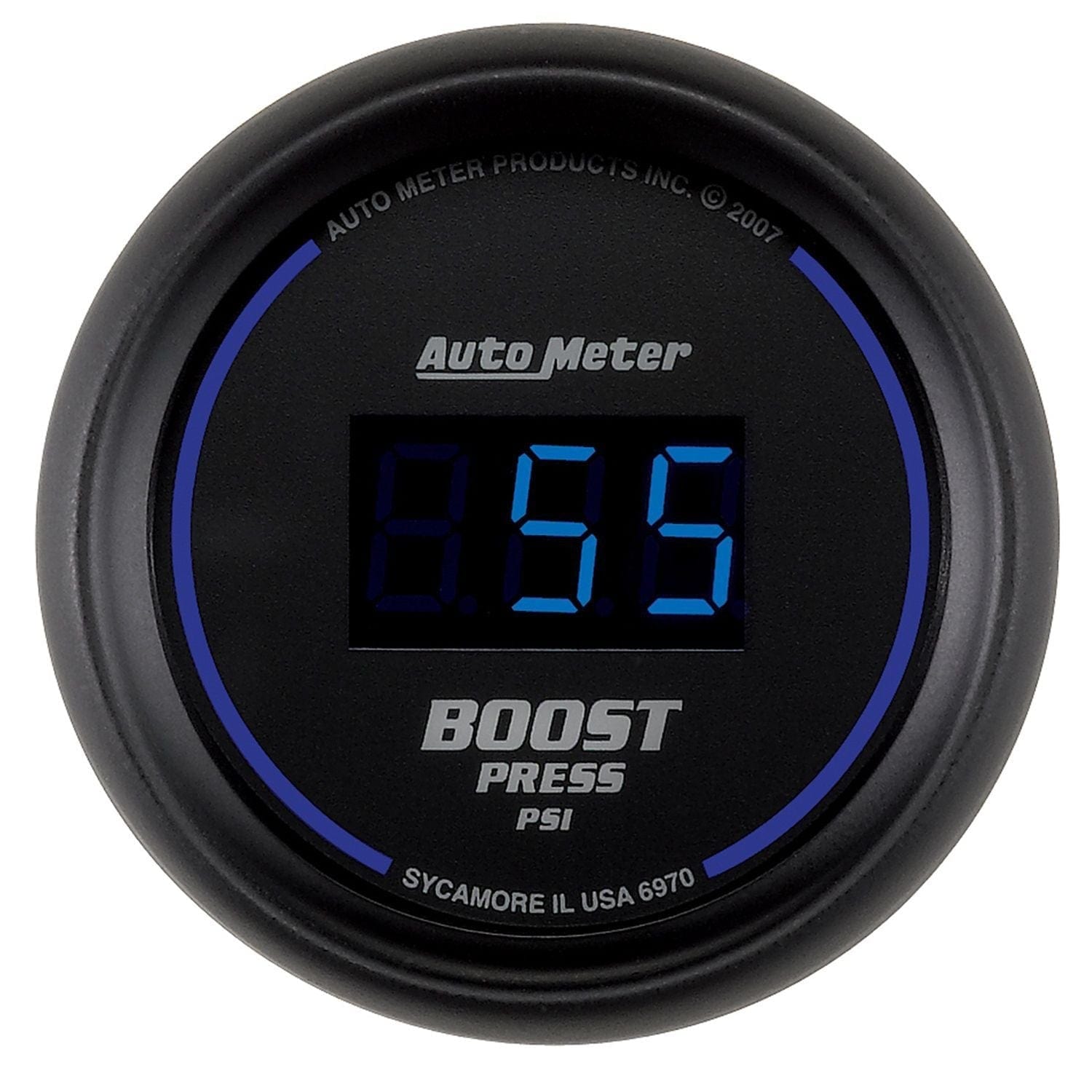 AUTOMETER Digital, In-dash, 2-1/16", 5 - 60 psi Auto Meter Cobalt Digital Series Boost Gauge AU6970 SR