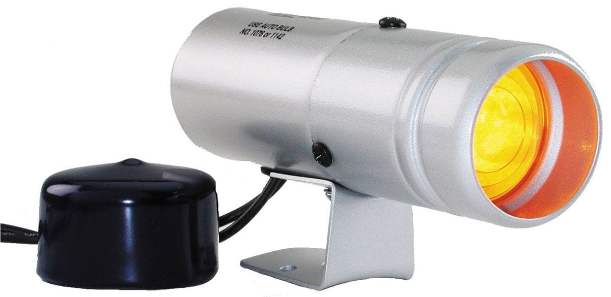 AUTOMETER Silver, amber lens and yellow boot Auto Meter Shift-Lite AU5335 SR