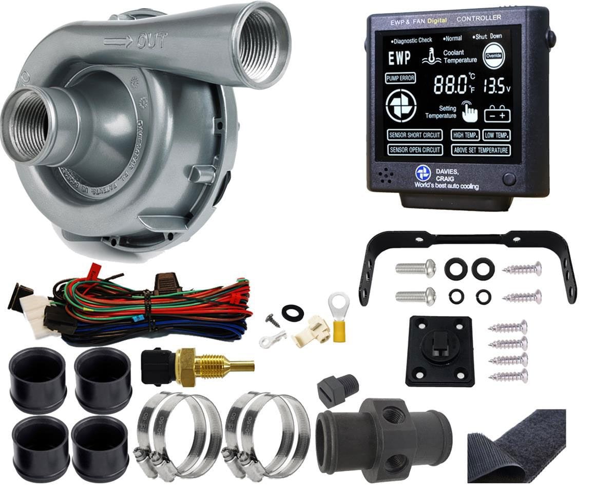 DC Aluminium Electric Water Pump - 150 Litres/Min Suit Engines 6-8 Cyl O Davies Craig EWP & LCD Controller Kit DC8970 SR