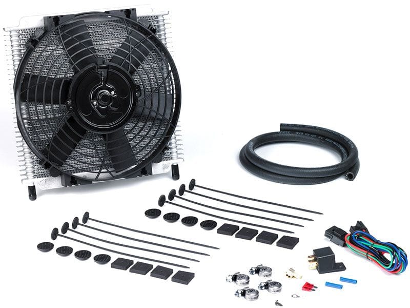 DC With 8" Thermo Fan & 3/8" Push-On Hose, 213mm (W) x 281mm (L) x 69mm Davies Craig Hydra-Cool Transmission Cooler DC698 SR