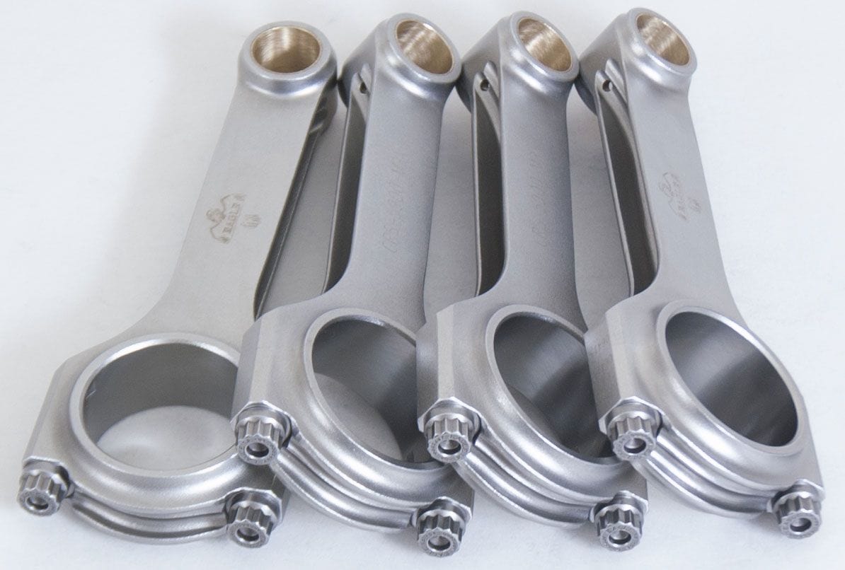EAGLE 5.900" Length (1989-92) Eagle Crankshafts Mitsubishi 4G63 (6 Bolt) Forged H-Beam Conrod Set EACRS5900MA3D SR
