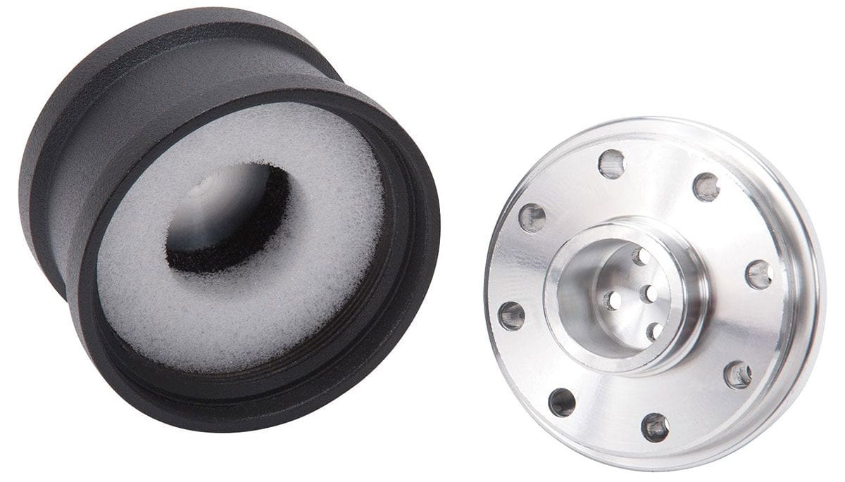 EDELBROCK Billet Aluminium Breather, Black, Push-in style Edelbrock Elite Series Breathers ED42133 SR