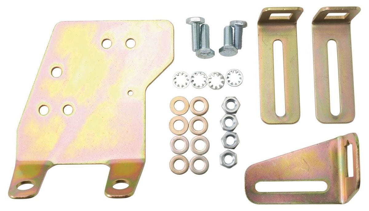 EDELBROCK SB Chevy 1978 & earlier with TH350, 200R4, or 700R4 trans, cad plated Edelbrock Throttle, Cruise Control & Transmission Kick-Down Mounting Bracket ED8036 SR