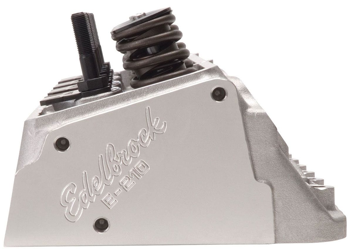 EDELBROCK SB Chevy, 64cc chambers, springs for mechanical flat tappet & roller Edelbrock E-210 Cylinder Heads - Pair - Complete ED5087 SR