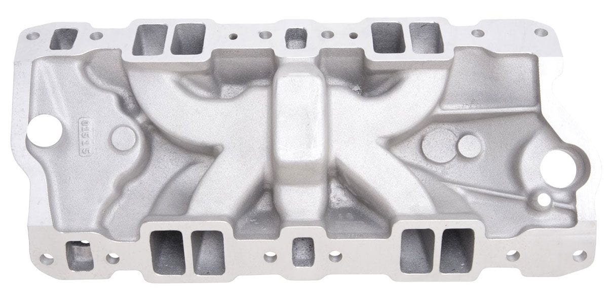 EDELBROCK SB Chevy, Idle - 5500 rpm, Dual Plane, non-EGR, oil fill tube Edelbrock Performer EPS Intake Manifold ED2703 SR