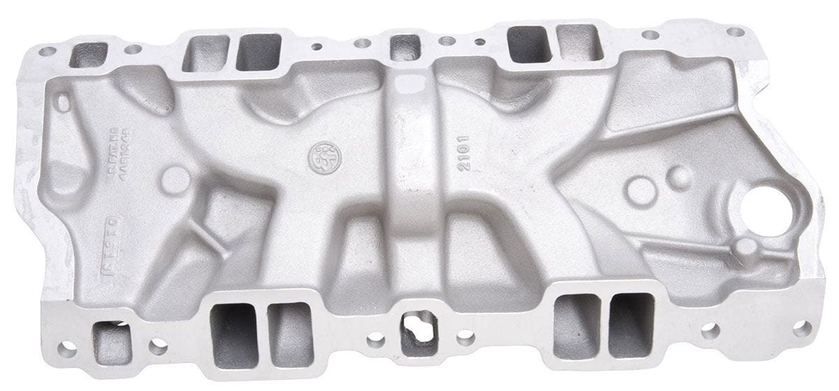 EDELBROCK SB Chevy, Idle to 5500 rpm, Dual Plane, non-EGR Edelbrock Performer Intake Manifold ED2101 SR