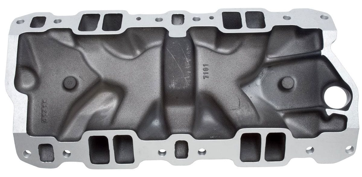 EDELBROCK Small Block Chevy, 1500-6500 rpm Edelbrock Performer RPM Intake Manifold - Black finish ED71013 SR