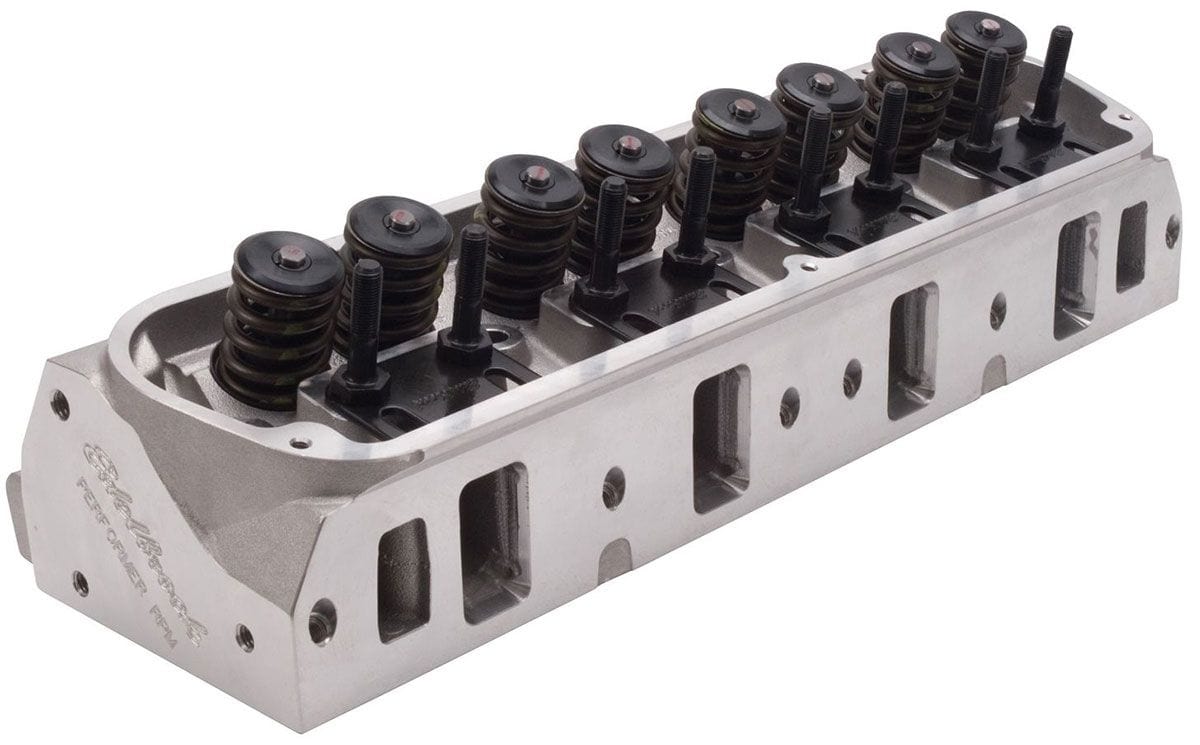 EDELBROCK Small Block Ford, 2.02" Intake valve, great torque and horsepower up Edelbrock Performer RPM Cylinder Heads - Single - Complete ED60259 SR