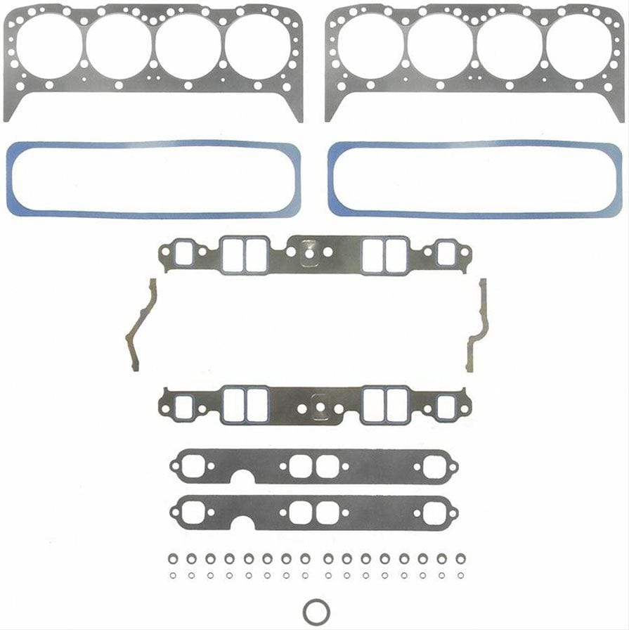 FELPRO Suit SB Chev 350 With Plastic Intake Gaskets & Center Bolt Valve Cover Felpro Marine Gasket Head Set FE17214 SR