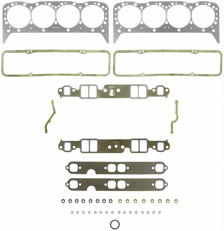 FELPRO Suit SB Chev 350 With Plastic Intake Gaskets, Rim Bolt Design Valve C Felpro Marine Gasket Head Set FE17230 SR