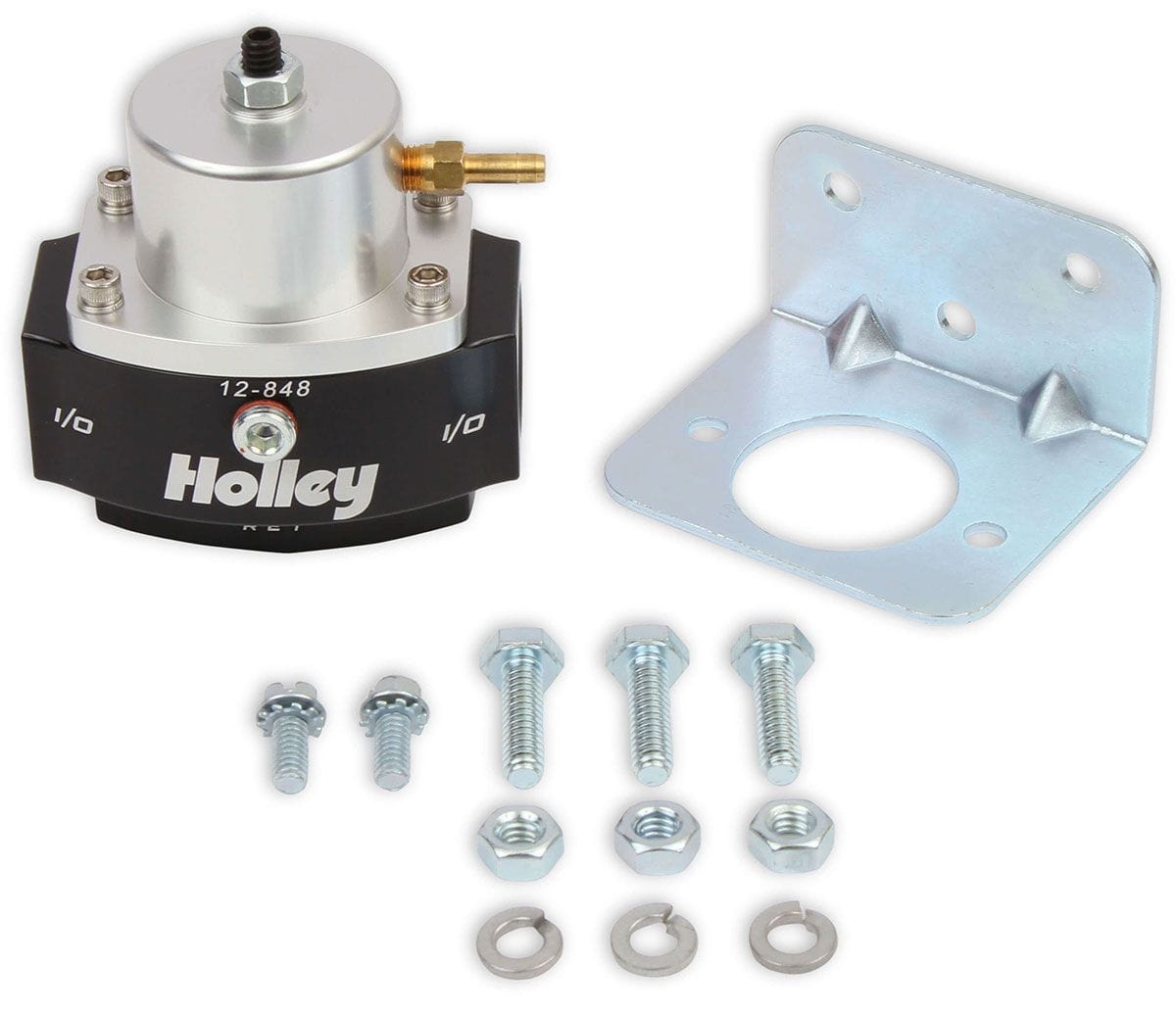 HOLLEY 15-65 PSI, x2 -10AN NPT Inlet/Outlet & x1 -8AN Return, With 1/8" Boos Holley Dominator Billet Fuel Pressure Regulator HO12-848 SR