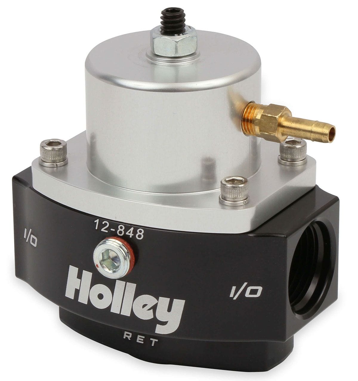 HOLLEY 15-65 PSI, x2 -10AN NPT Inlet/Outlet & x1 -8AN Return, With 1/8" Boos Holley Dominator Billet Fuel Pressure Regulator HO12-848 SR