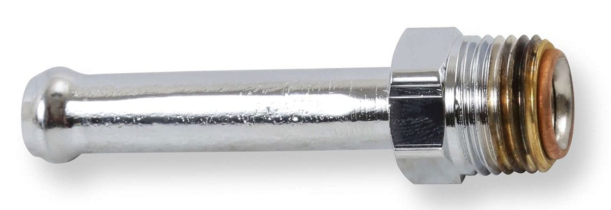 HOLLEY 3/8" hose to 5/8"-18 inverted Holley Chrome Universal Straight Fuel Line Fitting HO34-21 SR