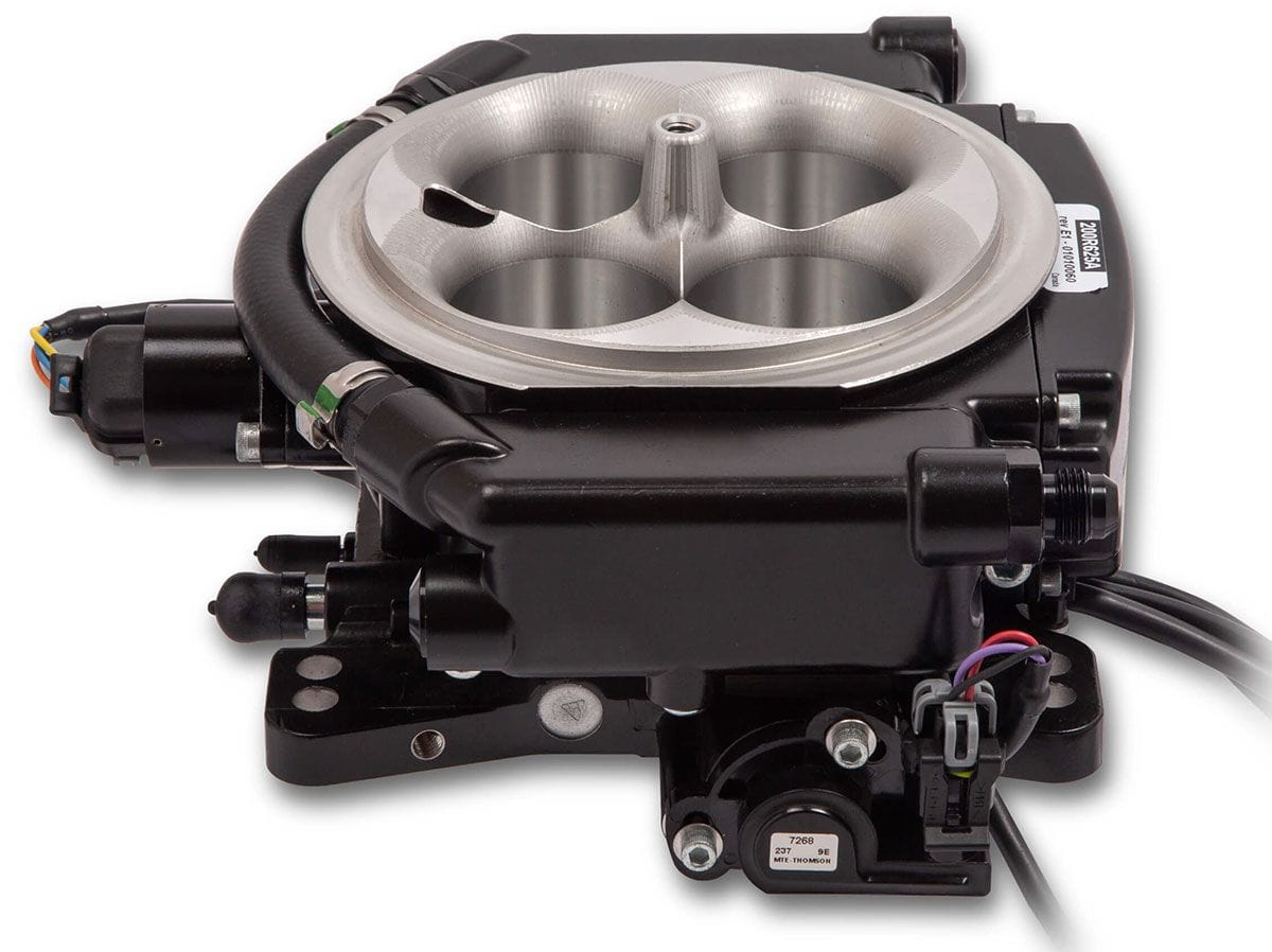 HOLLEY 900 cfm 4 Injector Throttle Body, 800 HP N/A Holley Sniper EFI XFLow 4BBL Self Tuning System - Black Ceramic HO550-541 SR