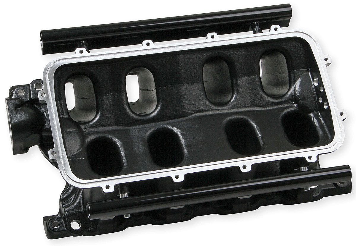 HOLLEY Works with 95mm-105mm GM LS Throttle Bodies Holley Ford 351 Windsor Hi-Ram EFI Manifold - Black HO300-241BK SR