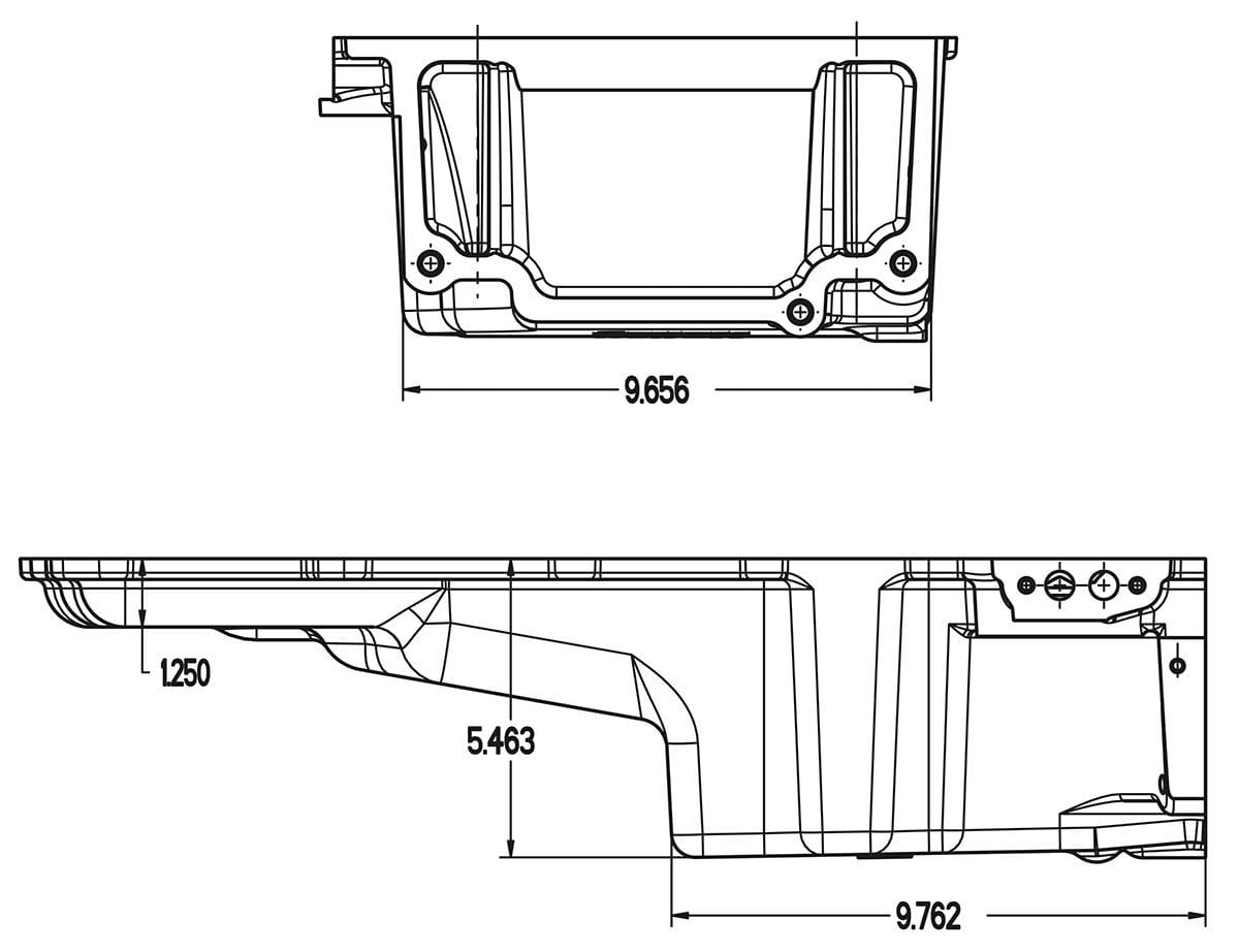 HOLLEY Xtra Front Clearnace Pan, Suit 1955-87 GM/Muscle Car/Classic Car/Truc Holley Holley GM LS Retro-fit Oil Pan HO302-2 SR