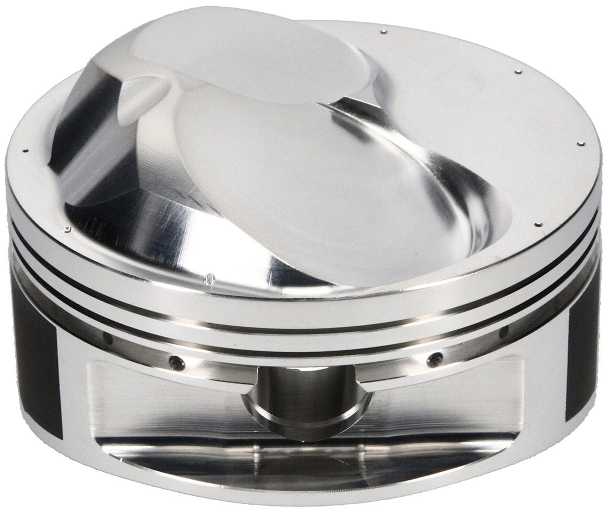 JE 555 c.i., 4.560" bore, 6.535" rod length, 46.0cc dome volume JE Pistons Big Block Chev Open Chamber Dome Gas Ported Forged Piston J243330 SR