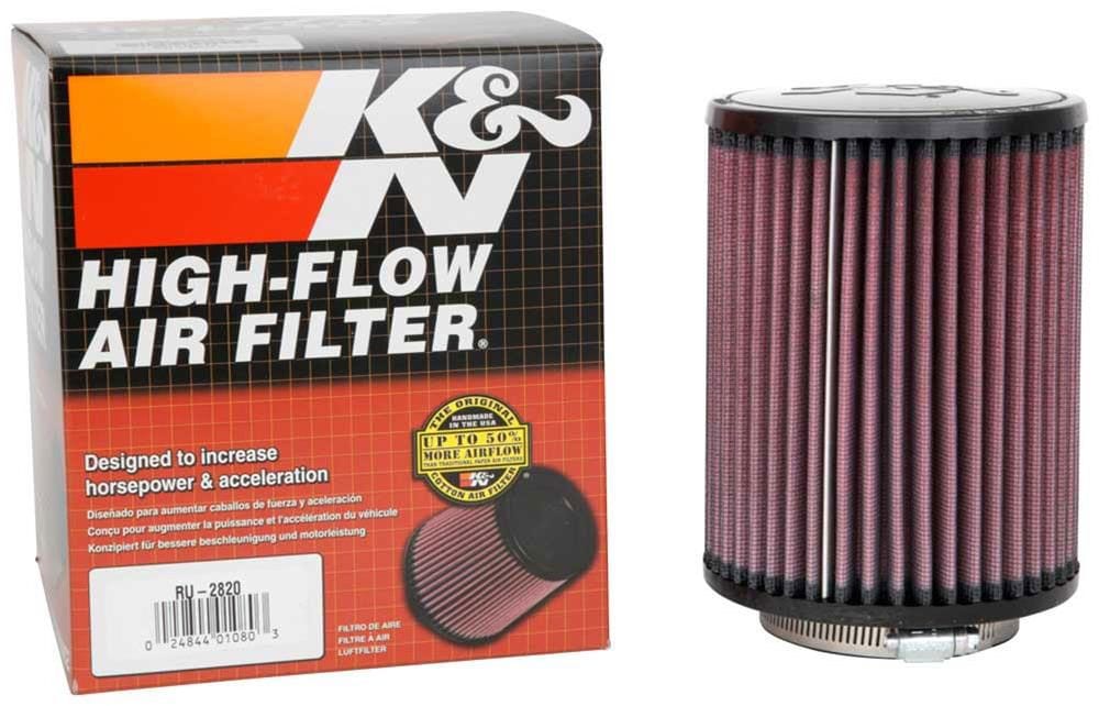 K&N 6.5 in (165 mm) H x 5 in (127 mm) OD - KNRU-2820 K&N K&N Universal Clamp On Filter Fits 3 in (76 mm) KNRU-2820 SR